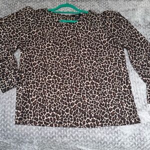 Long Tall Sally Leopard Print Blouse